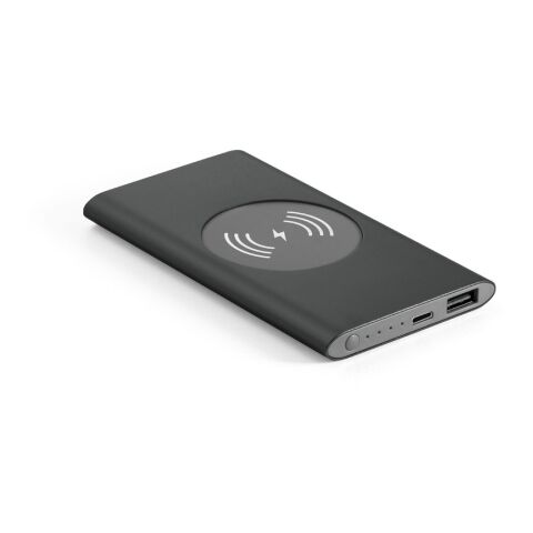 CASSINI. Powerbank 4'000 mAh mit 5W wireless Ladegerät aus Recyceltes Aluminium (100 % rAL) schwarz | ohne Werbeanbringung | Nicht verfügbar | Nicht verfügbar | Nicht verfügbar