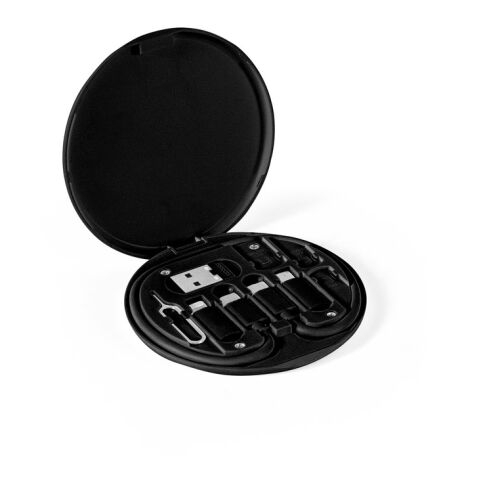 SYSTROM. Superschnelles Ladekabel und Adapter-Set aus Recyceltes ABS (100% rABS) schwarz | ohne Werbeanbringung | Nicht verfügbar | Nicht verfügbar | Nicht verfügbar