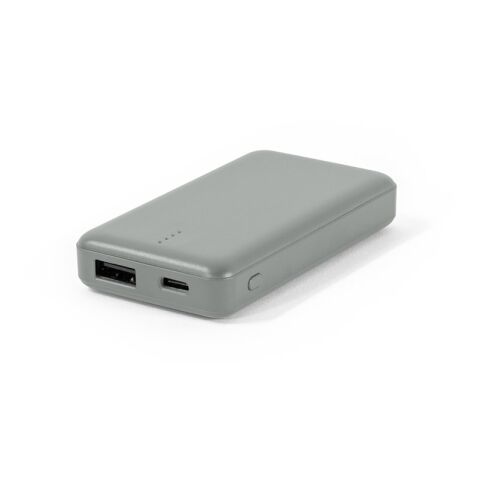 Werbeartikel SHERYL. Powerbank 4'000 mAh bei recyceltem ABS (100% rABS) – Grau – mit Logo bedruckt