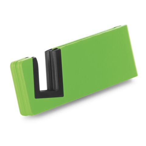 Werbeartikel HOOKE. Smartphone-Halter aus ABS und TPR – Hellgrün – mit Logo bedruckt