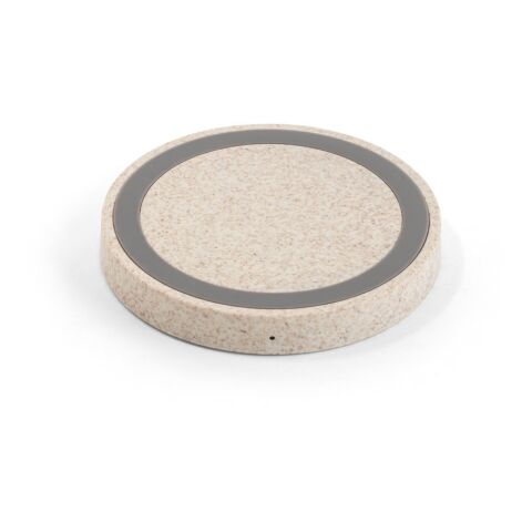 CUVIER. 15W wireless Ladegerät aus 65 % recyceltes ABS (65% rABS), 35 % Weizenstrohfasern