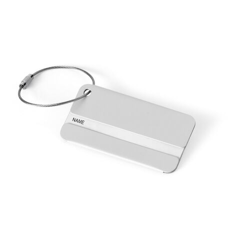 EMIL. Kofferanhänger aus Aluminium Satinsilber | ohne Werbeanbringung | Nicht verfügbar | Nicht verfügbar | Nicht verfügbar