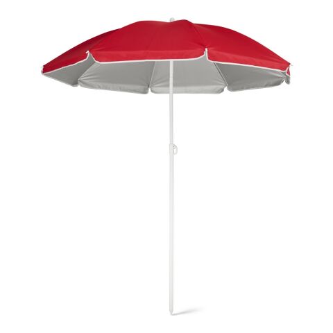 Werbeartikel PARANA. Sonnenschirm mit Silberfutter aus 210T – Rot – mit Logo bedruckt