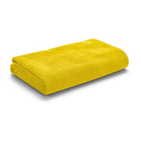 Werbeartikel CALIFORNIA. Strandtuch aus Mikrofaser (250 g/m²) – Gelb – mit Logo bedruckt