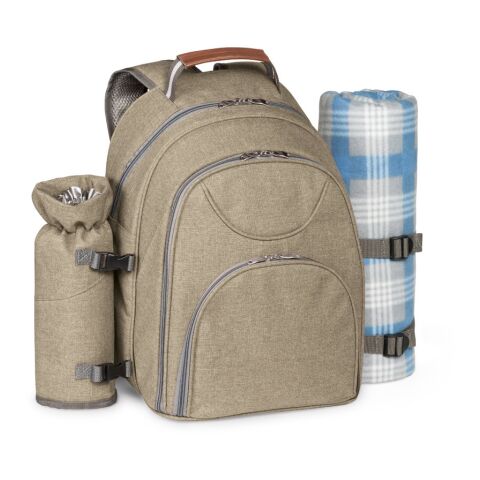 VILLA. Thermischer Picknick-Rucksack aus 600D, hochdichtem, recyceltem Polyester Hellbraun | ohne Werbeanbringung | Nicht verfügbar | Nicht verfügbar | Nicht verfügbar