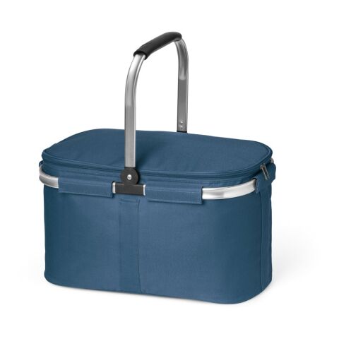 Werbeartikel BASKIT. Flexibler Picknickkorb aus 600D 25 L – Blau – mit Logo bedruckt
