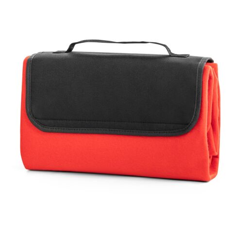 Werbeartikel RILEY. EPE-gefütterte Picknick-Decke (180 g/m²) – Rot – mit Logo bedruckt