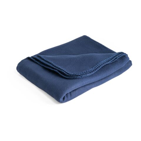 Werbeartikel GALLIOT. Polar-Decke (180 g/m²) aus Polyester (100% rPET) – Blau – mit Logo bedruckt