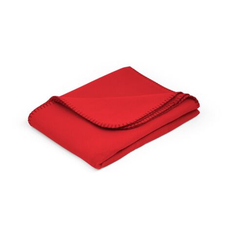 Werbeartikel GALLIOT. Polar-Decke (180 g/m²) aus Polyester (100% rPET) – Rot – mit Logo bedruckt