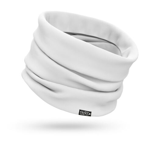 Werbeartikel KOLKATA. Multifunktionstuch aus recyceltem Polyester (100% rPET) (120 g/m²) – Weiss – mit Logo bedruckt