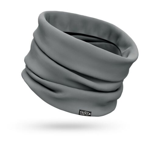 Werbeartikel KOLKATA. Multifunktionstuch aus recyceltem Polyester (100% rPET) (120 g/m²) – Grau – mit Logo bedruckt