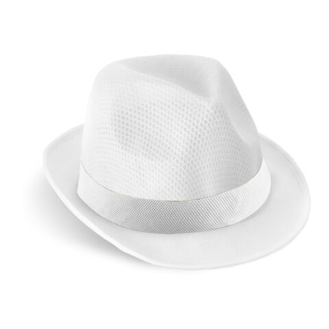 MANOLO POLI. Hut aus PP mit weißen Band aus Polyester