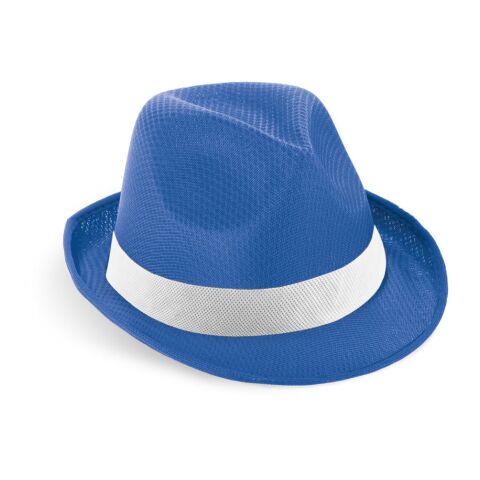 MANOLO POLI. Hut aus PP mit weißen Band aus Polyester Königsblau | ohne Werbeanbringung | Nicht verfügbar | Nicht verfügbar | Nicht verfügbar