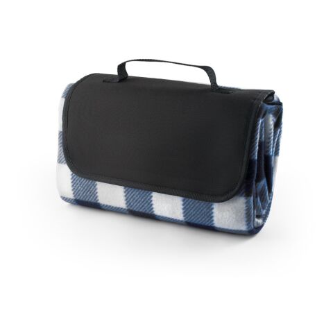 Werbeartikel RILEY II. EPE-beschichtete Picknickdecke (180 g/m²) mit Muster – Blau – mit Logo bedruckt