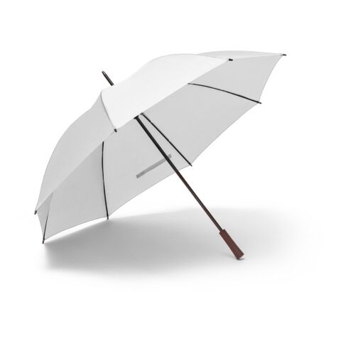Werbeartikel ZANE. Schirm aus 190T Polyester – Weiss – mit Logo bedruckt