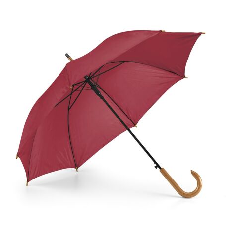 Werbeartikel PATTI. Regenschirm aus 190T-Polyester mit automatischer Öffnung – Burgunder – mit Logo bedruckt