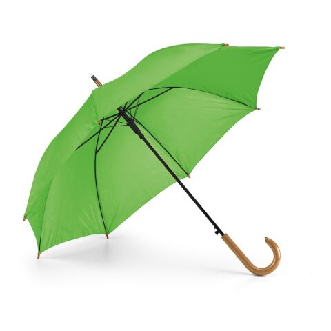 Werbeartikel PATTI. Regenschirm aus 190T-Polyester mit automatischer Öffnung – Hellgrün – mit Logo bedruckt