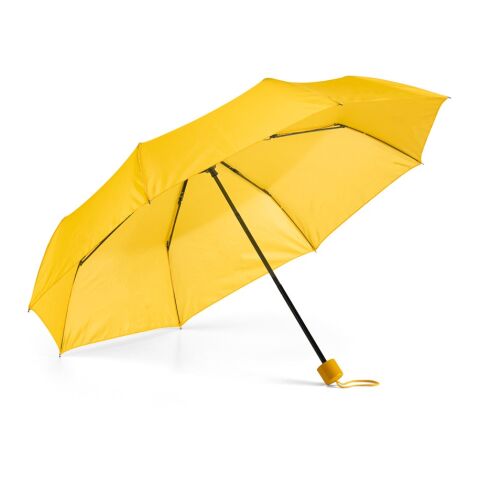 Werbeartikel MARIA. Taschenschirm aus 190T-Polyester – Gelb – mit Logo bedruckt