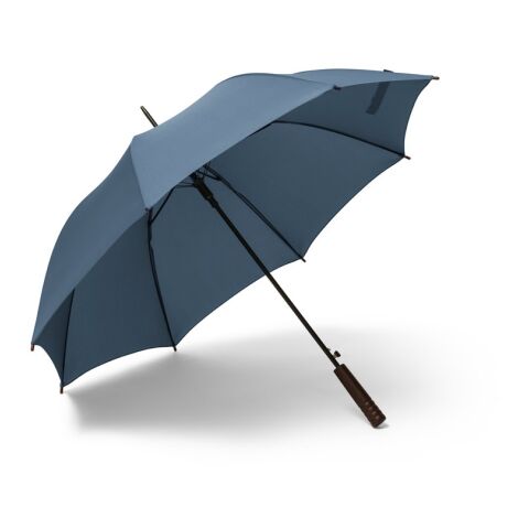 Werbeartikel APOLO. Regenschirm aus recyceltem Polyester (100% rPET) Pongé mit automatischer Öffnung – Blau – mit Logo bedruckt