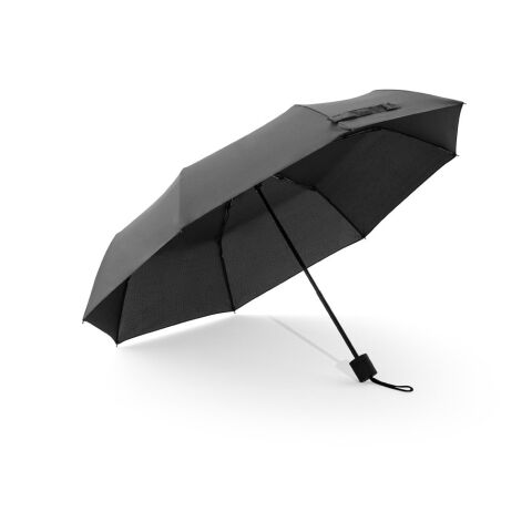 AIDEN. Regenschirm 21", aus recyceltem Polyester (100% rPET) Pongee 190T, in 3 Teile faltbar schwarz | ohne Werbeanbringung | Nicht verfügbar | Nicht verfügbar | Nicht verfügbar