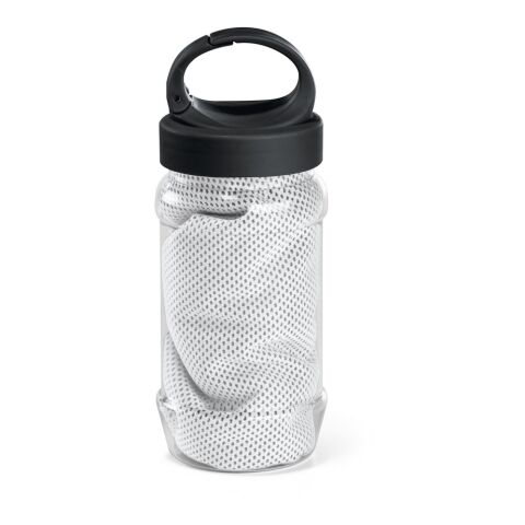 Werbeartikel ARTX PLUS. Sporthandtuch aus Polyamid und Polyester – weiss – mit Logo bedruckt