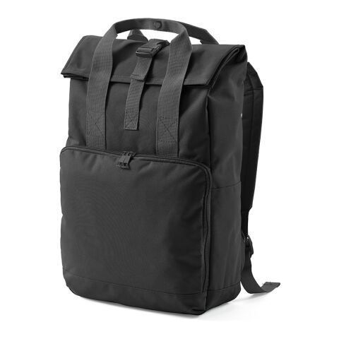 Warsaw 20L Rucksack aus rPET.Roll-Top- und Schnallenverschluss Schwarz | ohne Werbeanbringung | Nicht verfügbar | Nicht verfügbar | Nicht verfügbar