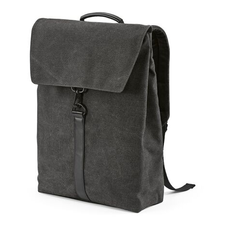 Prague 25L Rucksack, recy.Baumwolle. Hakenverschluss. Laptops bis 17&quot; Schwarz | ohne Werbeanbringung | Nicht verfügbar | Nicht verfügbar | Nicht verfügbar