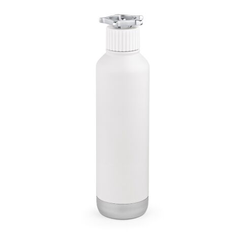 Werbeartikel Spiglo Trinkflasche aus recy.Edelstahl, 780 ml. Mit radförmigem Deckel – Silber – mit Logo bedruckt
