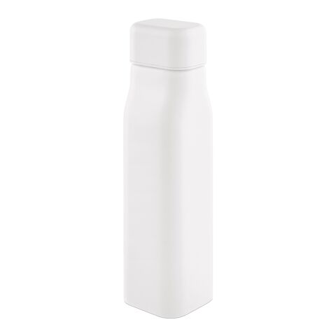 Werbeartikel Virtuos Trinkflasche aus recy.Edelstahl, 1030 ml. Auslaufsicher – Weiss – mit Logo bedruckt