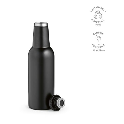 Sepik Trinkflasche recy. Edelstahl 360 ml Schwarz | ohne Werbeanbringung