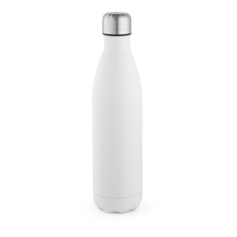 Nachhaltiger Werbeartikel Mississippi 800 Trinkflasche recy.Edelstahl, 810 ml. Auslaufsicher – Weiss – mit Logo bedruckt