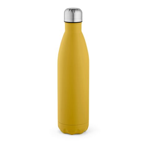 Nachhaltiger Werbeartikel Mississippi 800 Trinkflasche recy.Edelstahl, 810 ml. Auslaufsicher – Dunkelgelb – mit Logo bedruckt