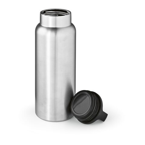 Werbeartikel Zambezi 1000 Trinkflasche recy.Edelstahl, 1160 ml. Mit Tragegriff – Silber – mit Logo bedruckt