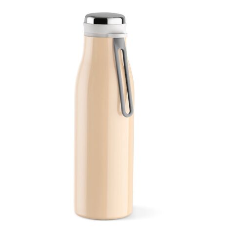 Werbeartikel Arkansas 500 Trinkflasche recy.Edelstahl, 495 ml. Mit Tragegriff – Champagne – mit Logo bedruckt