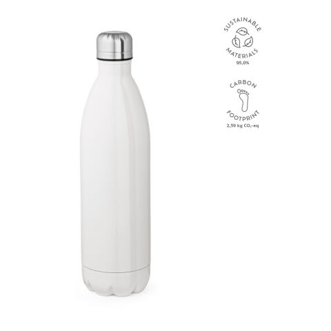 Mississippi 1100W Trinkflasche recy.Edelstahl 1100 ml Weiß | ohne Werbeanbringung
