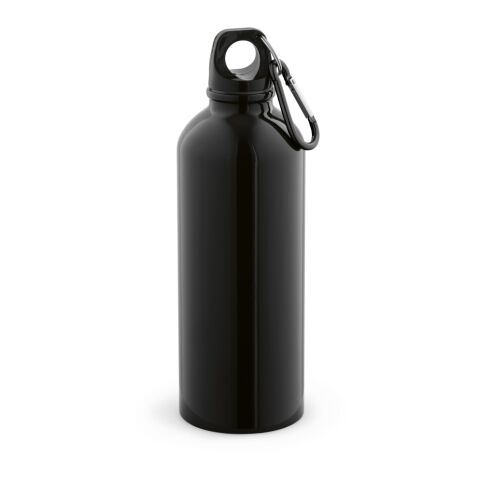 Drava Trinkflasche 530ml, recy. Edelstahl, einwandig. Mit Karabinerhaken Schwarz