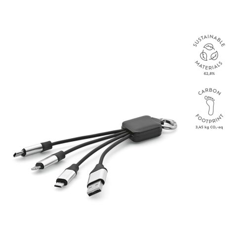 Sagan Ladekabel rTPR 4 in 1 Schwarz | ohne Werbeanbringung