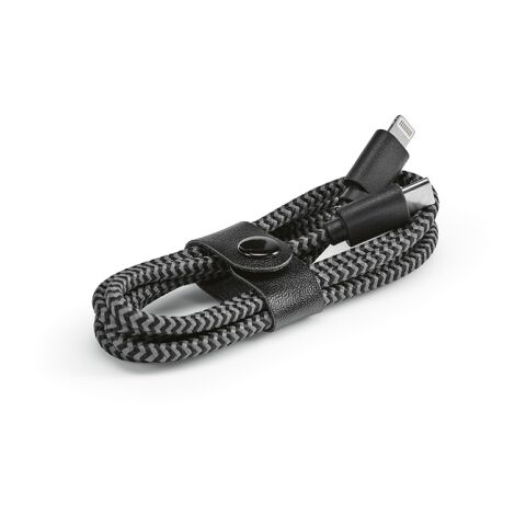 Ramanujan Kabel aus rPET. 1 m. USB-C auf Lightning. Schnellladefunktion Schwarz | ohne Werbeanbringung | Nicht verfügbar | Nicht verfügbar | Nicht verfügbar