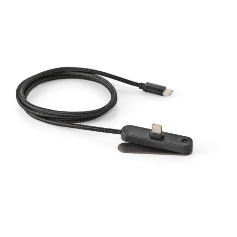 Edison Ladekabel recy. PVC, 1 m, USB-C, 60 W, Smartphone-Ständer Schwarz
