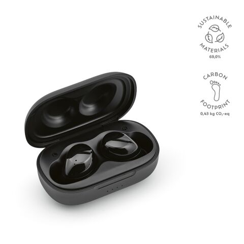 Pasteur Earbuds recy. ABS 400 mAh Schwarz | ohne Werbeanbringung