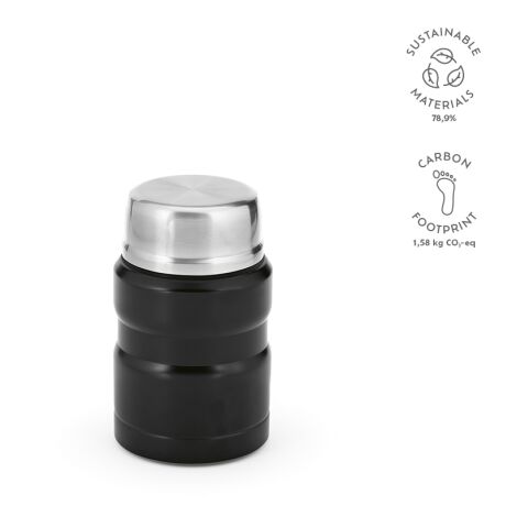 Dali 550 Lunchbecher recy. Edelstahl 570 ml Schwarz | ohne Werbeanbringung