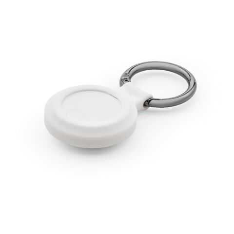 Werbeartikel SeekTag Tracker aus rABS. Kompatibel mit Apple und Android – Weiss – mit Logo bedruckt