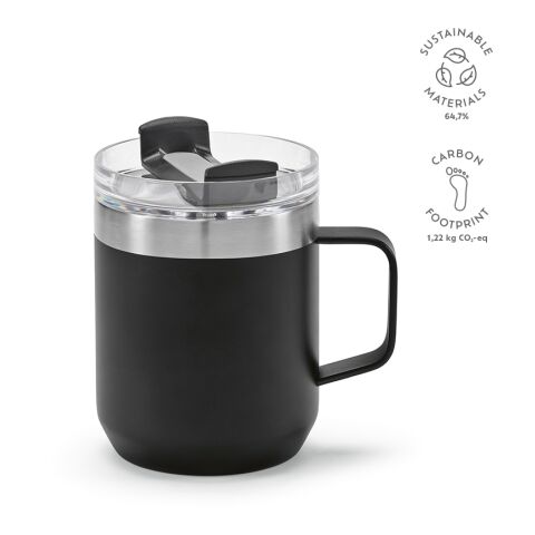 Shinano Tasse recy. Edelstahl 440 ml  Schwarz | ohne Werbeanbringung