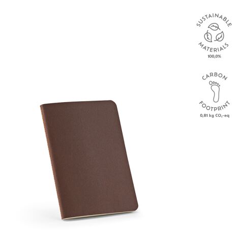 Bronte A6 Notizbuch recy. Papier 70 gsm Braun | ohne Werbeanbringung