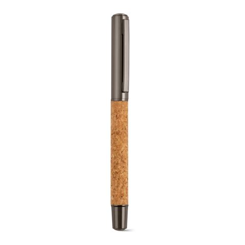 Faulkner Kugelschreiber.Kork und recy.Edelstahl. Blaue Dokumental®-Tinte Gun Metal | ohne Werbeanbringung | Nicht verfügbar | Nicht verfügbar | Nicht verfügbar