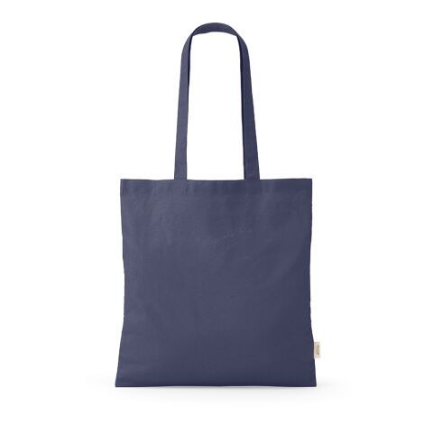 Werbeartikel Everest Einkaufstasche recy.Baumwolle (140 g/m²). Mit Henkeln – Marineblau – mit Logo bedruckt