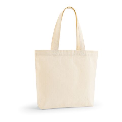 Blanc Einkaufstasche recy.Baumwolle (220 g/m²). Mit Henkeln und Bodenfalte