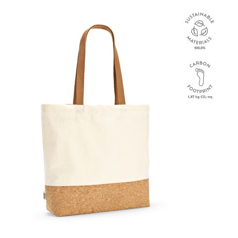 Vinson Einkaufstasche recy. Baumwolle 220 gsm Beige | ohne Werbeanbringung