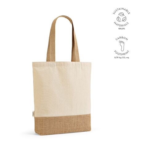 Puncak Einkaufstasche recy. Baumwolle 180 gsm Beige | ohne Werbeanbringung