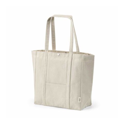Damavand Einkaufstasche aus recy. Baumwolle, 360g/m², mit Druckknopfverschluss Beige